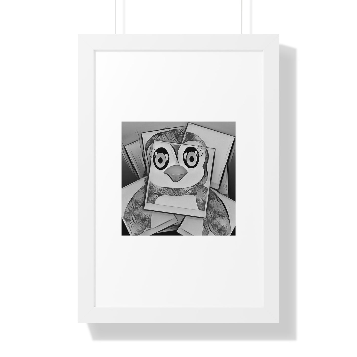 The Penguinies Photogprah Black & White Art Framed Vertical Poster