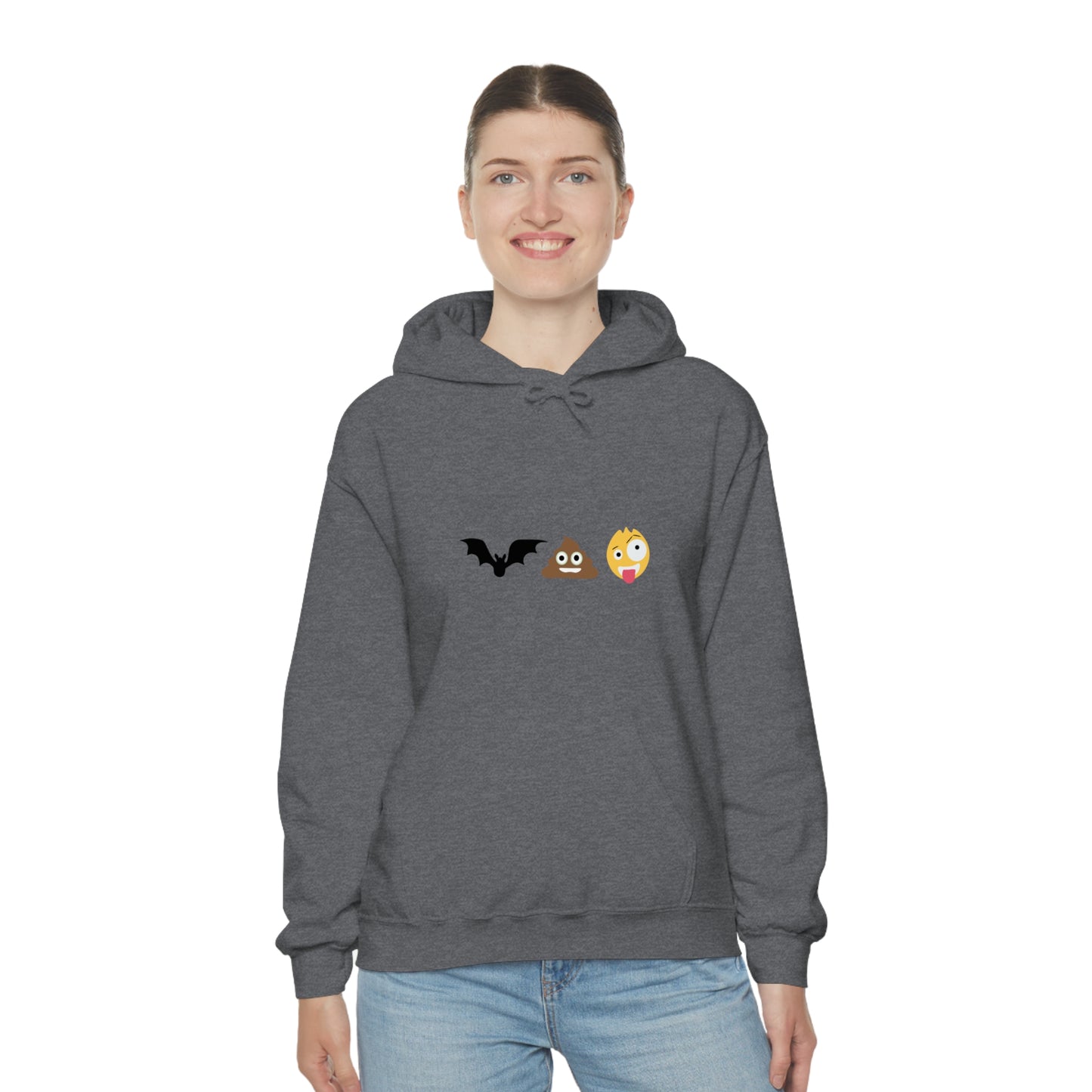 Emoji, Bat, Pooh Crazy, Humour Unisex Heavy Blend™ Hooded Sweatshirt