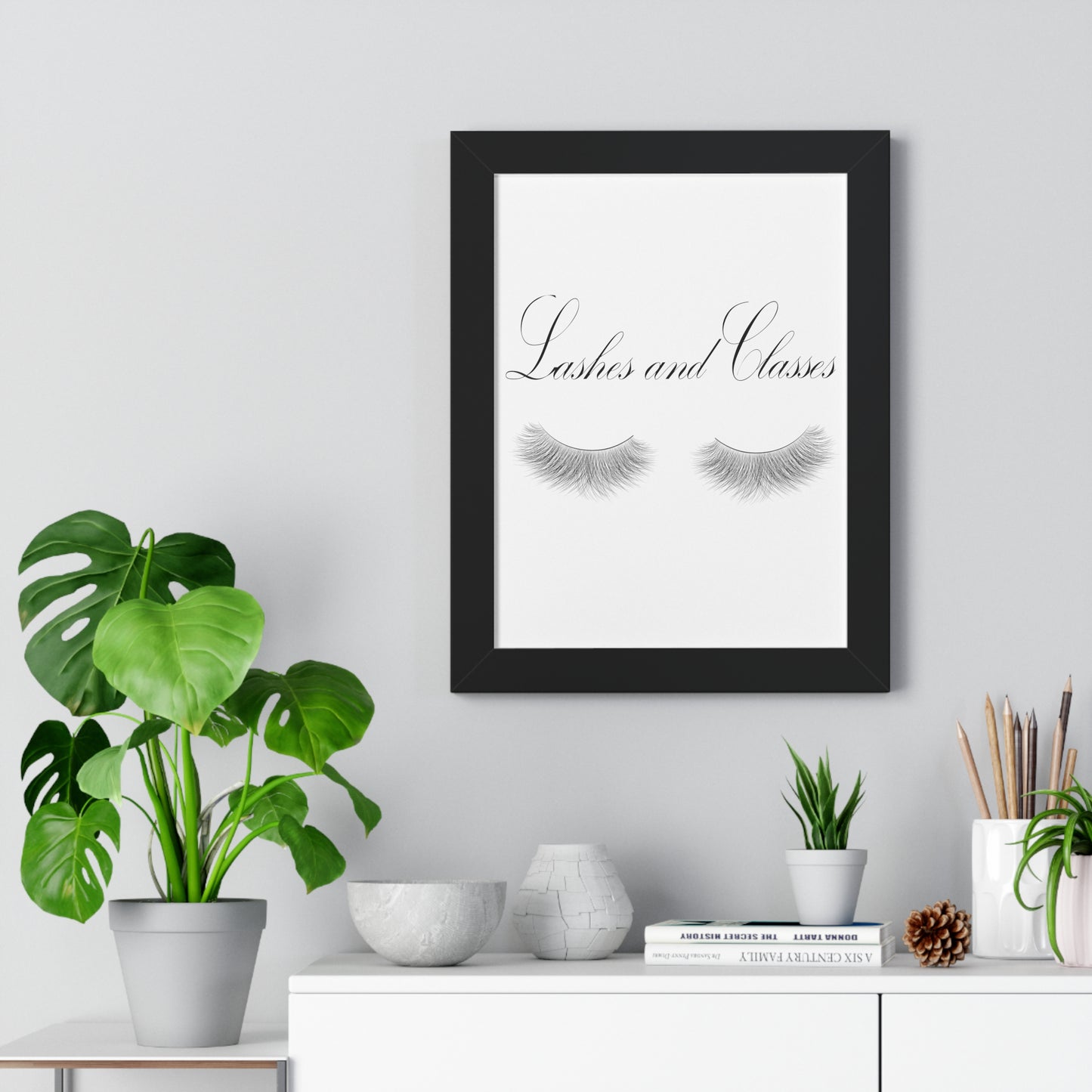 Lashes & Classes Framed Vertical Poster