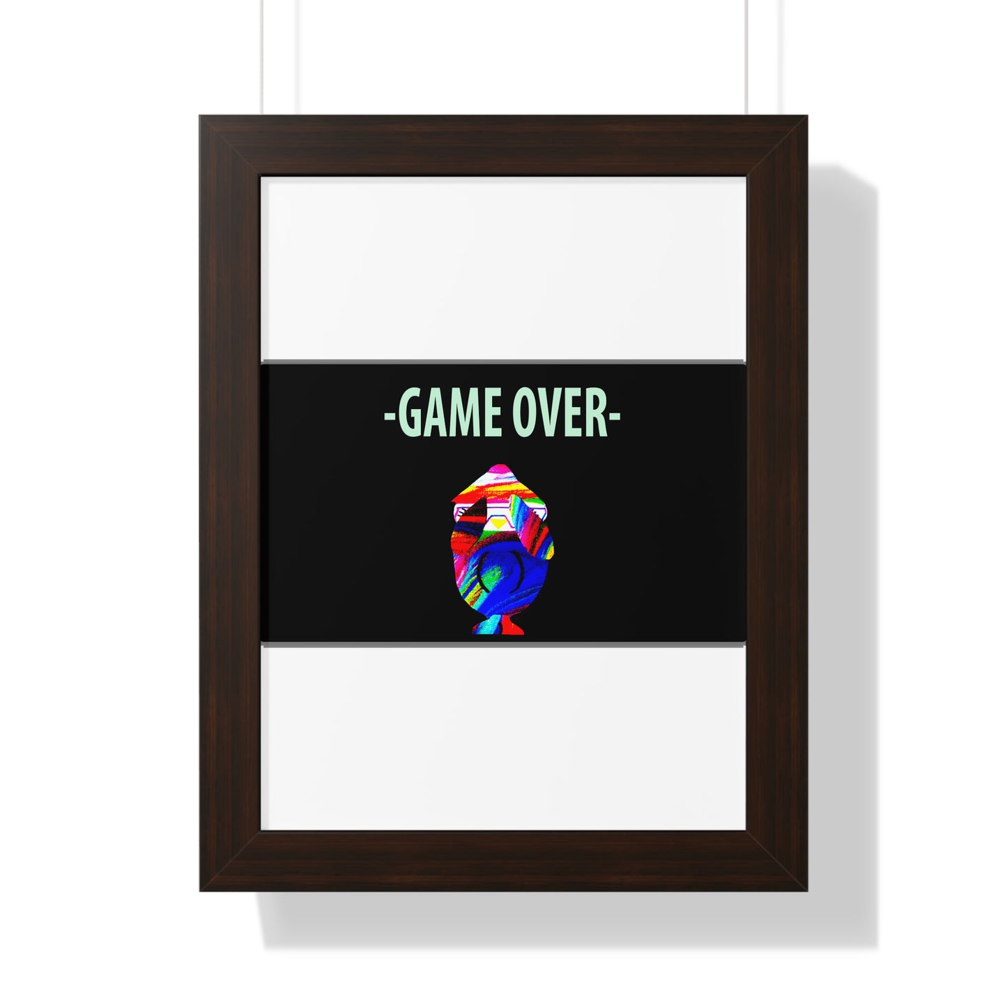 The Penguinies Original - Retro Game Over First Game App Framed Vertical Poster