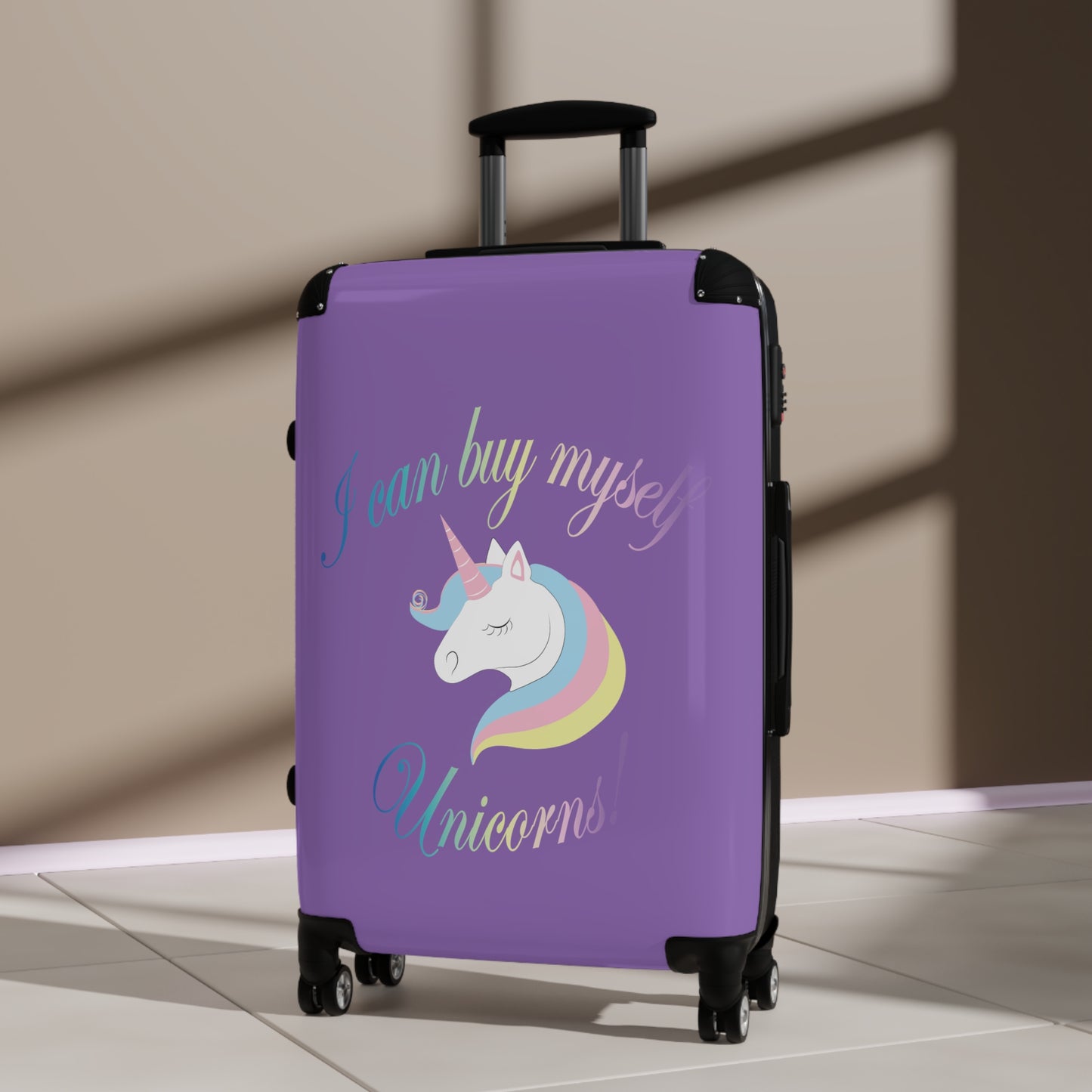 I Can Buy Myself Unicorns! Purple Suitcase