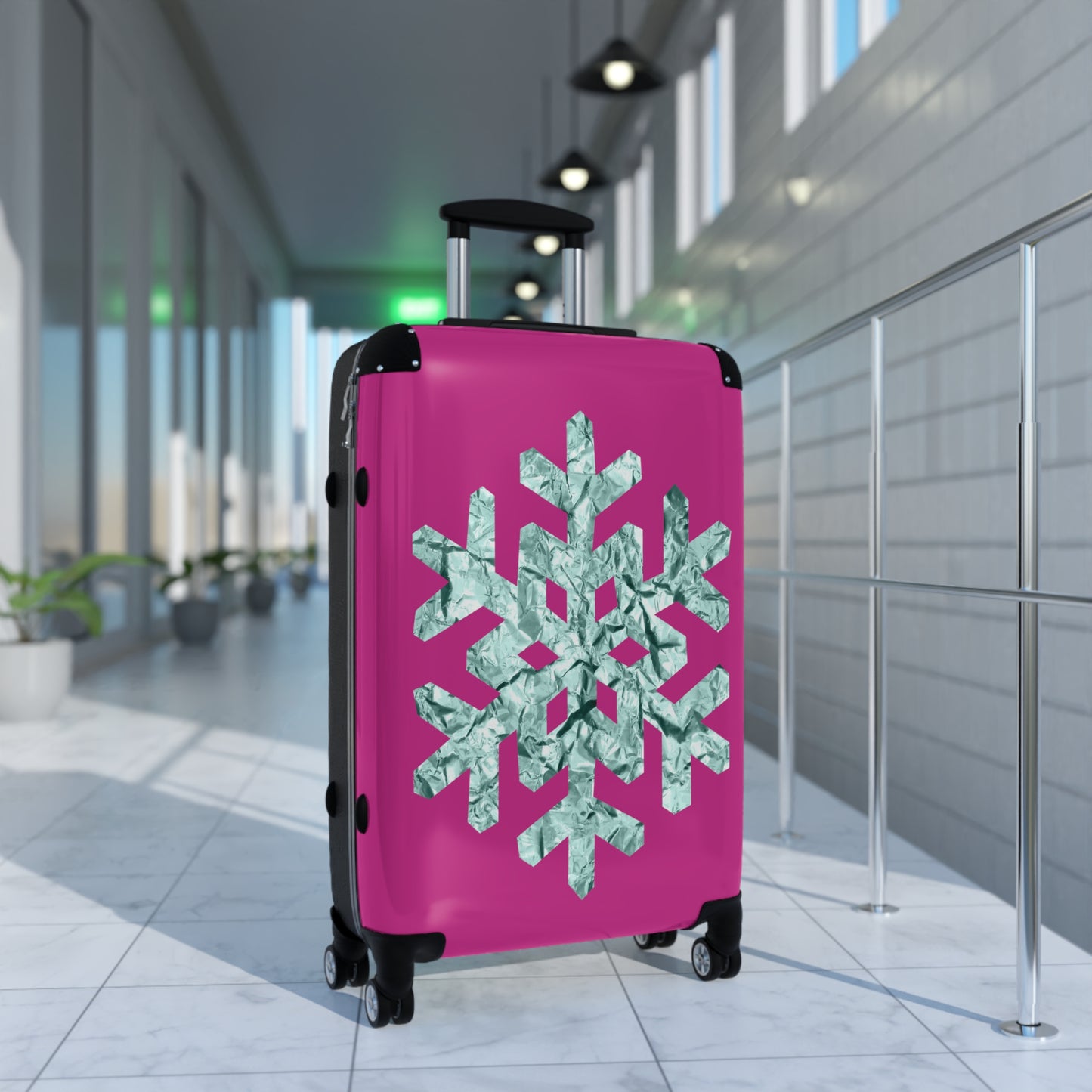 Snowflake Pink Suitcase