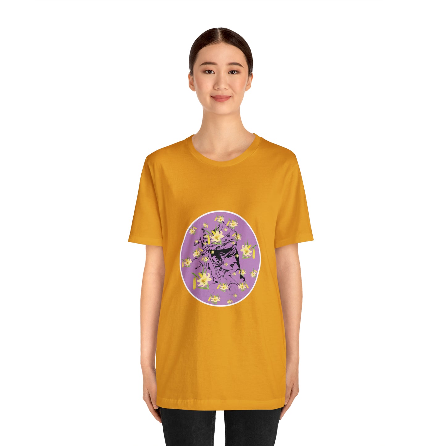 Purple Daffodil Woman Art Unisex Jersey Short Sleeve Tee