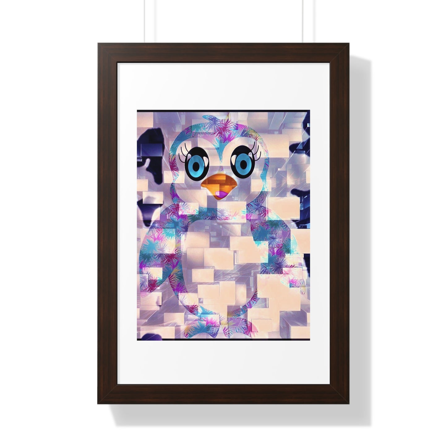 Penguinies Block Art Framed Vertical Poster