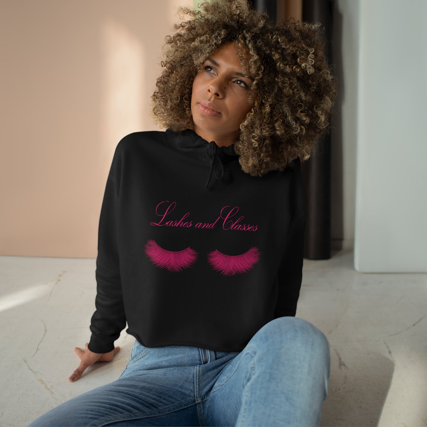 Lashes & Classes Crop Hoodie