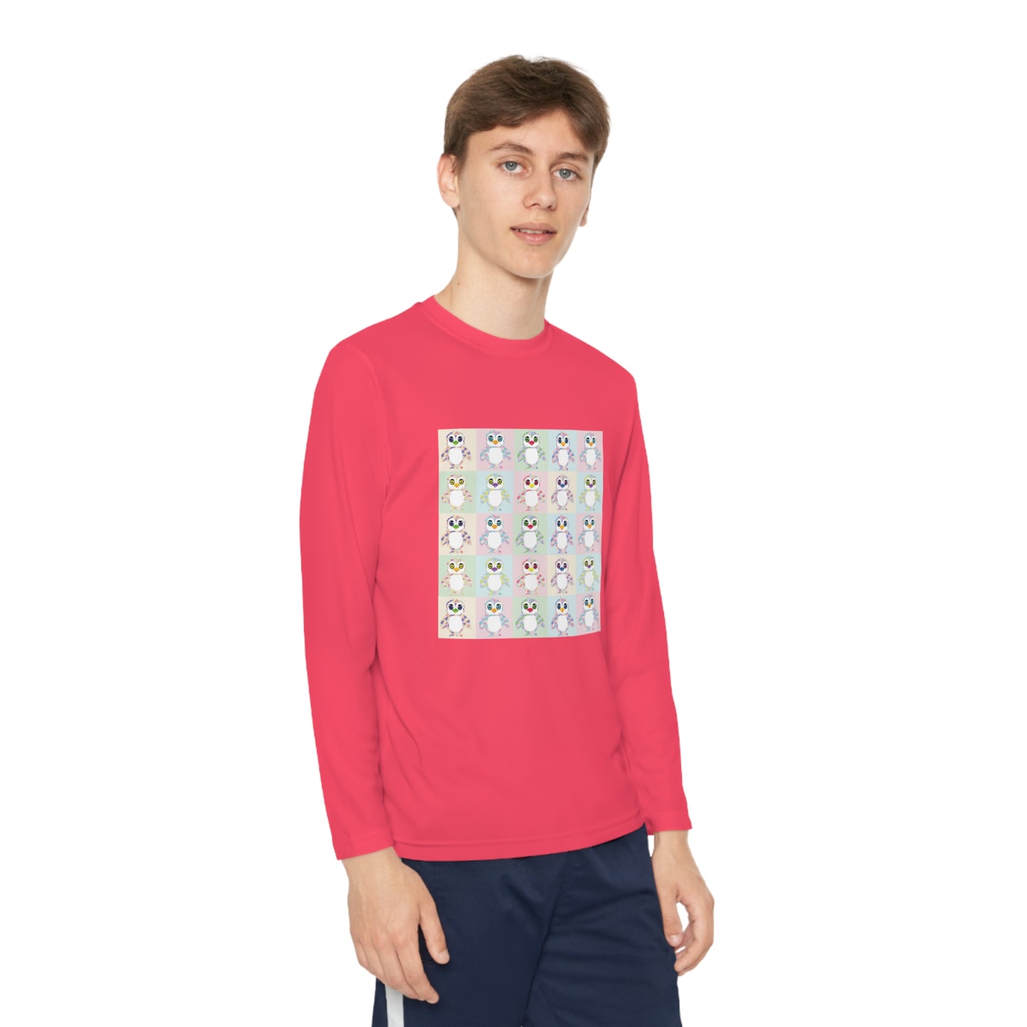 The Penguinies Pop Art Youth Long Sleeve Competitor Tee