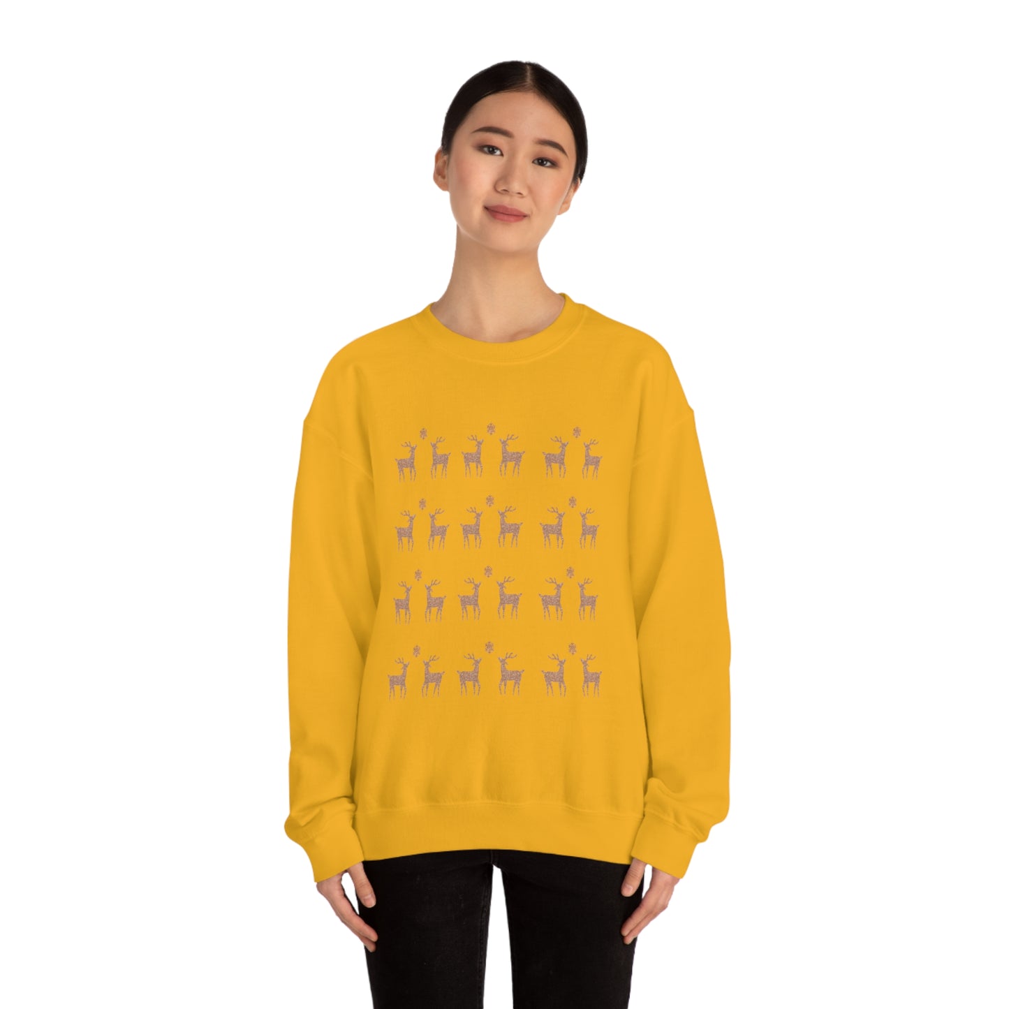 Golden Stag Pattern Unisex Heavy Blend™ Crewneck Sweatshirt