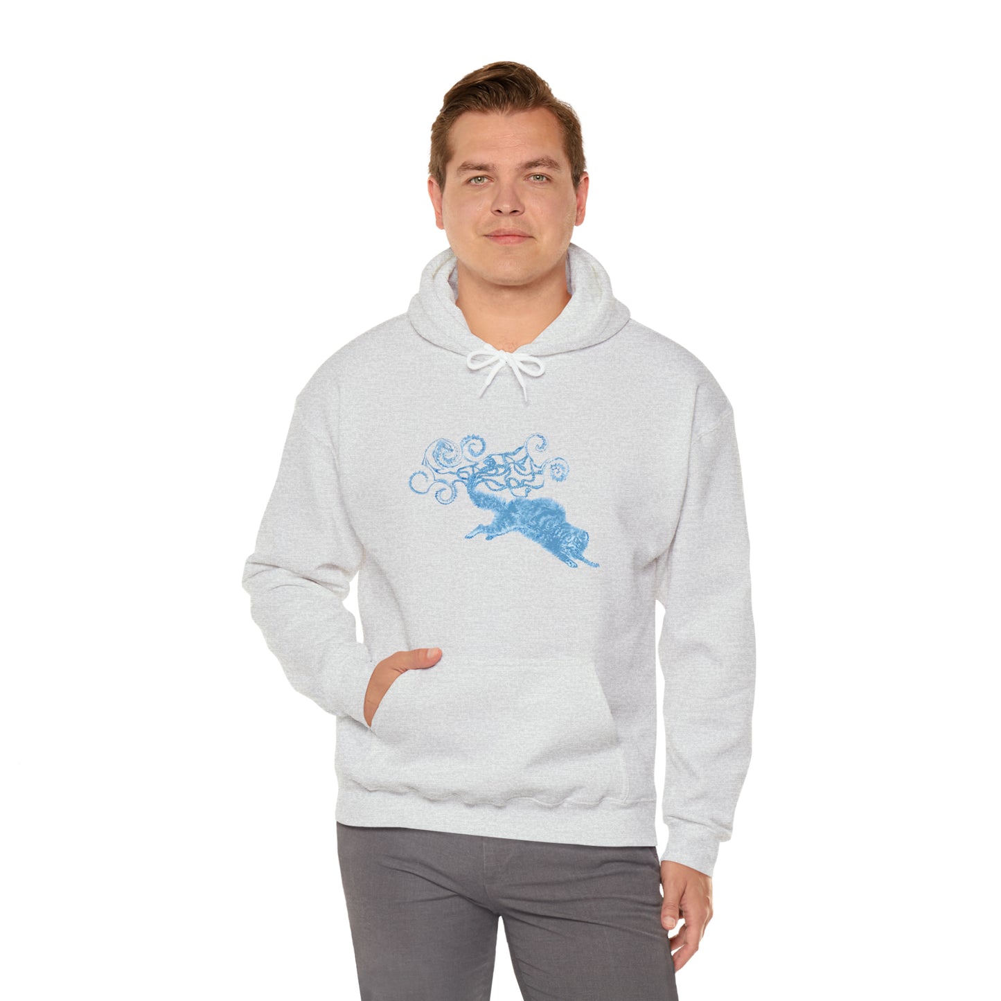 Blue Cat's Tail Art Unisex Heavy Blend™ Hooded Sweatshirt