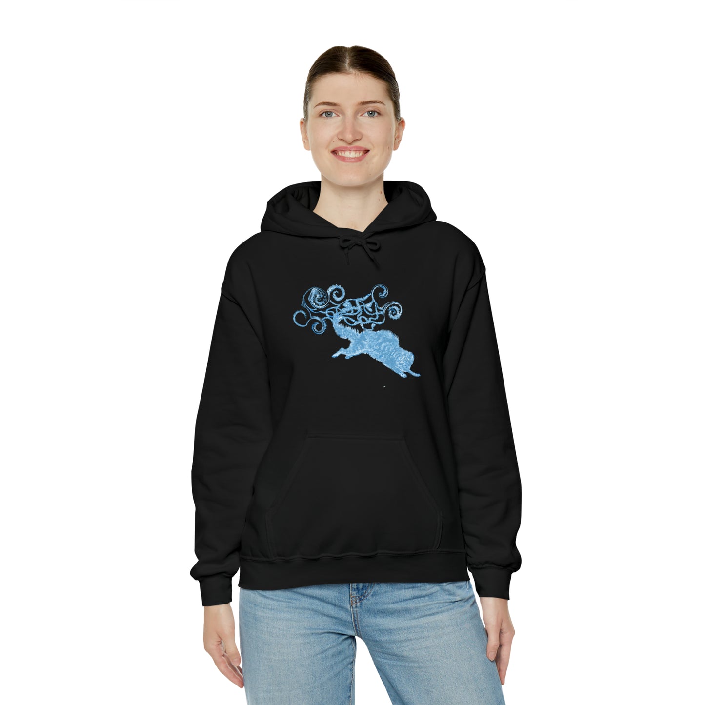 Blue Cat's Tail Art Unisex Heavy Blend™ Hooded Sweatshirt