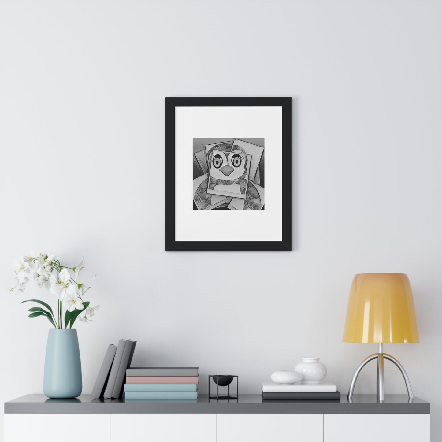 The Penguinies Photogprah Black & White Art Framed Vertical Poster