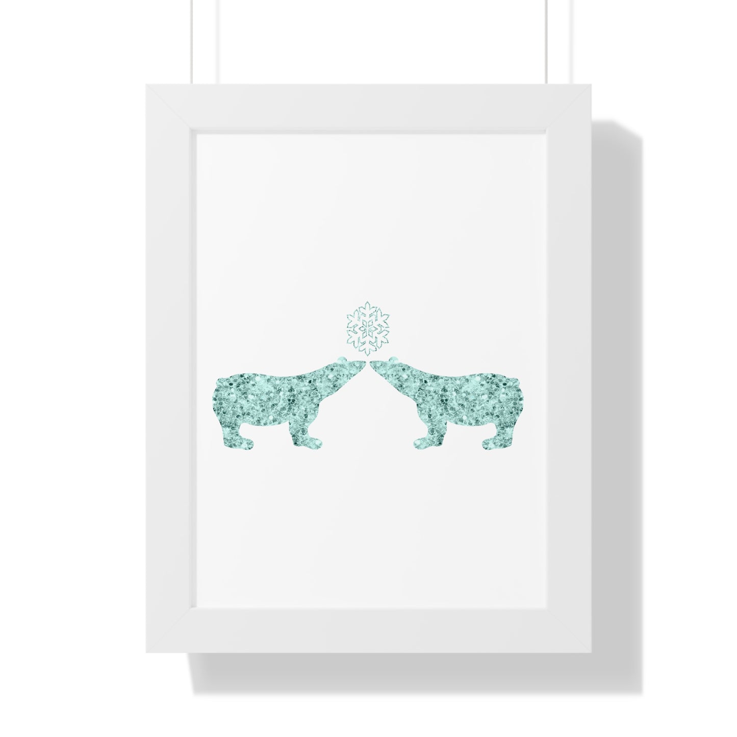 Two Polar Bear Blue Gem Art Framed Vertical Poster