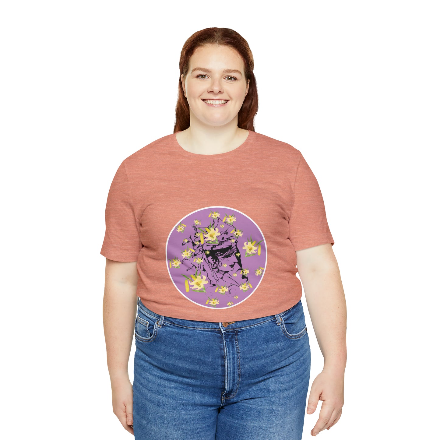 Purple Daffodil Woman Art Unisex Jersey Short Sleeve Tee