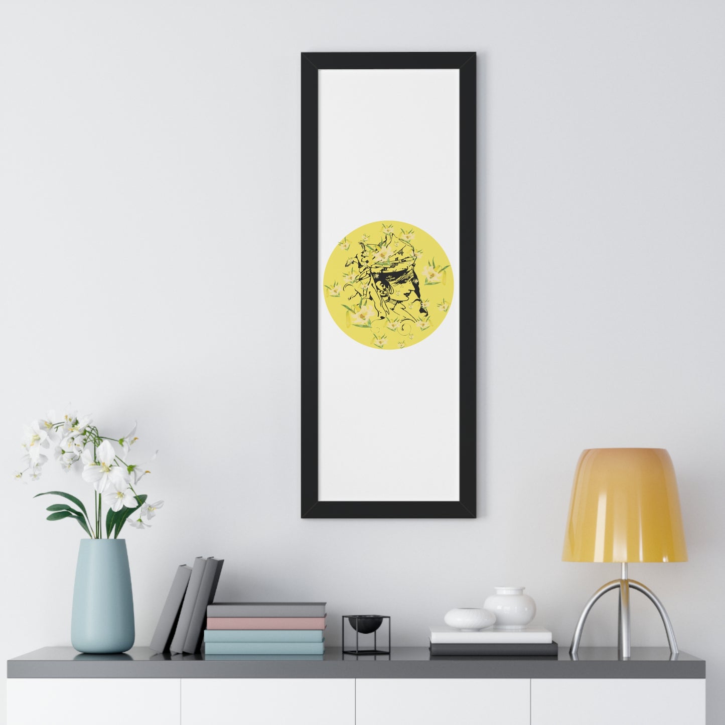 Daffodili Woman Art Framed Vertical Poster