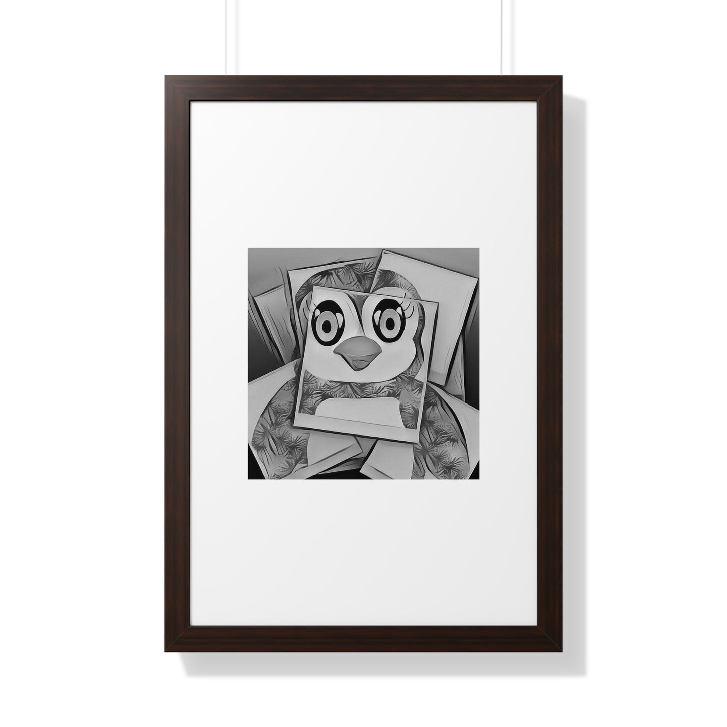 The Penguinies Photogprah Black & White Art Framed Vertical Poster