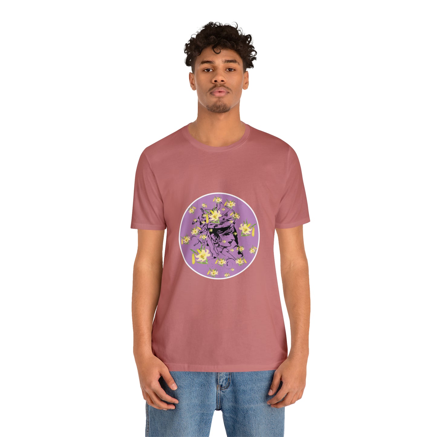 Purple Daffodil Woman Art Unisex Jersey Short Sleeve Tee