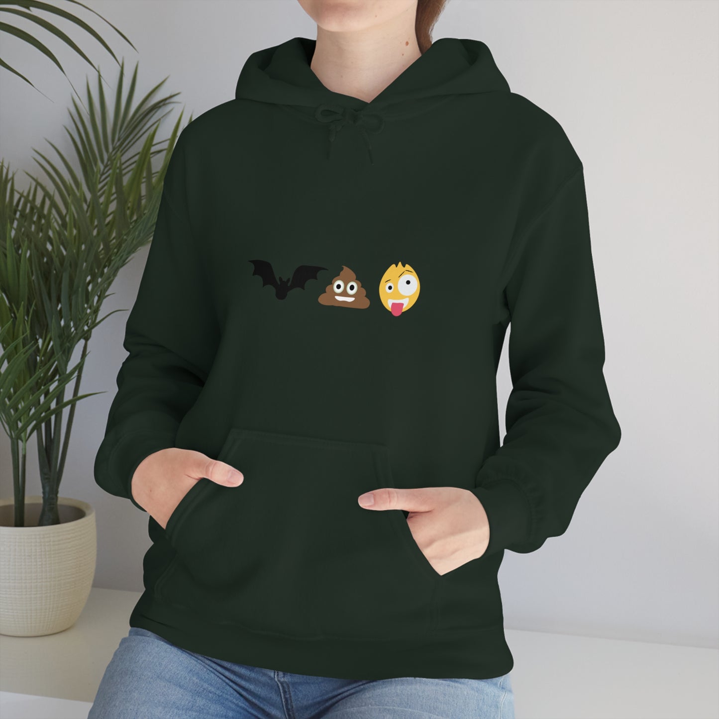 Emoji, Bat, Pooh Crazy, Humour Unisex Heavy Blend™ Hooded Sweatshirt