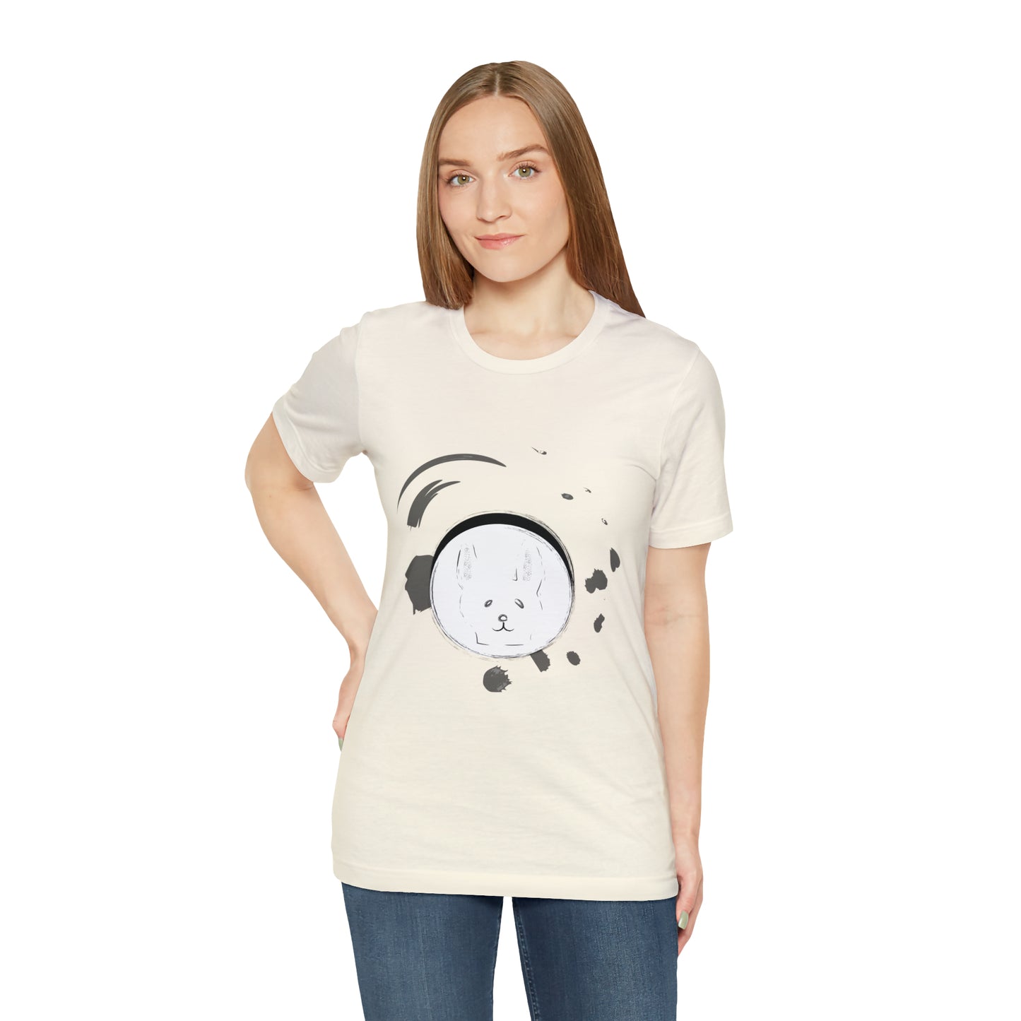 Rabbit Ink Black & White Art Unisex Jersey Short Sleeve Tee