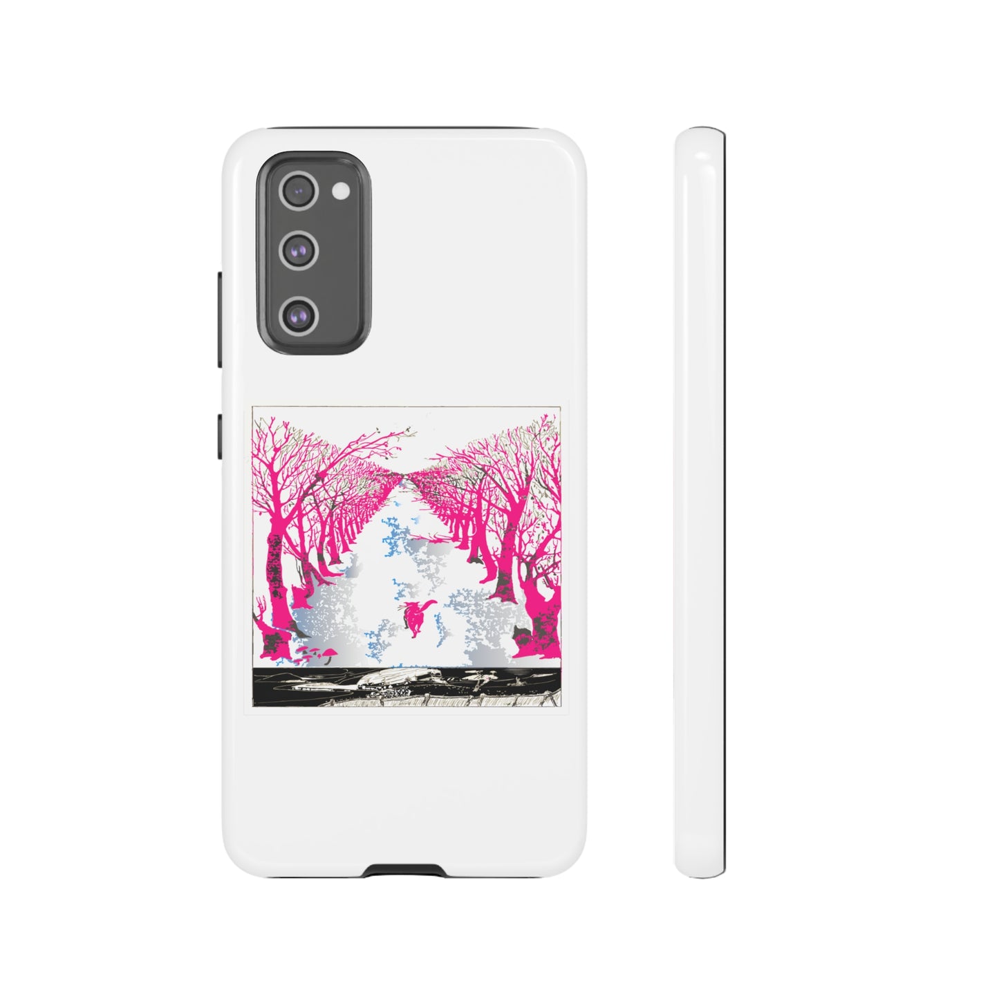 Pink Cat in the Woods Art Tough Cases