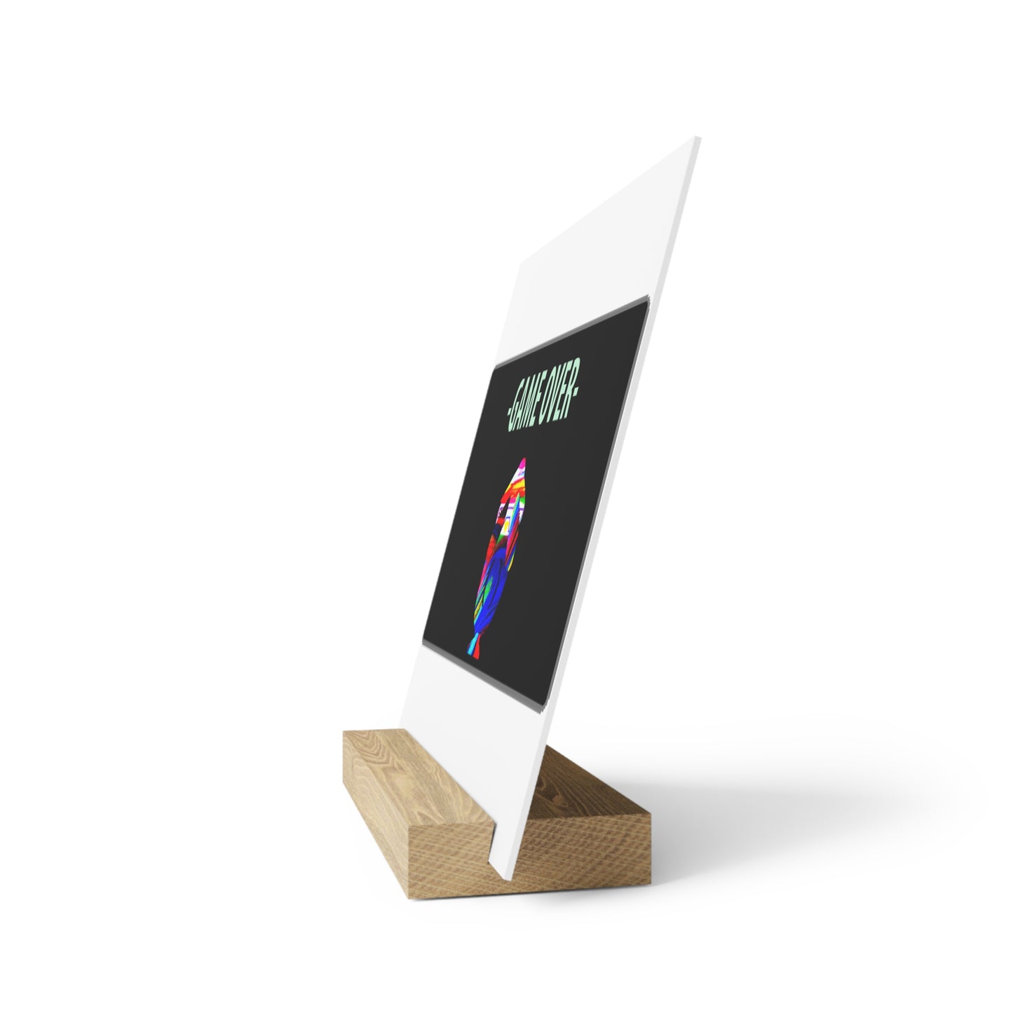 The Penguinies Retro Game Over Art Scene Gallery Board with Stand