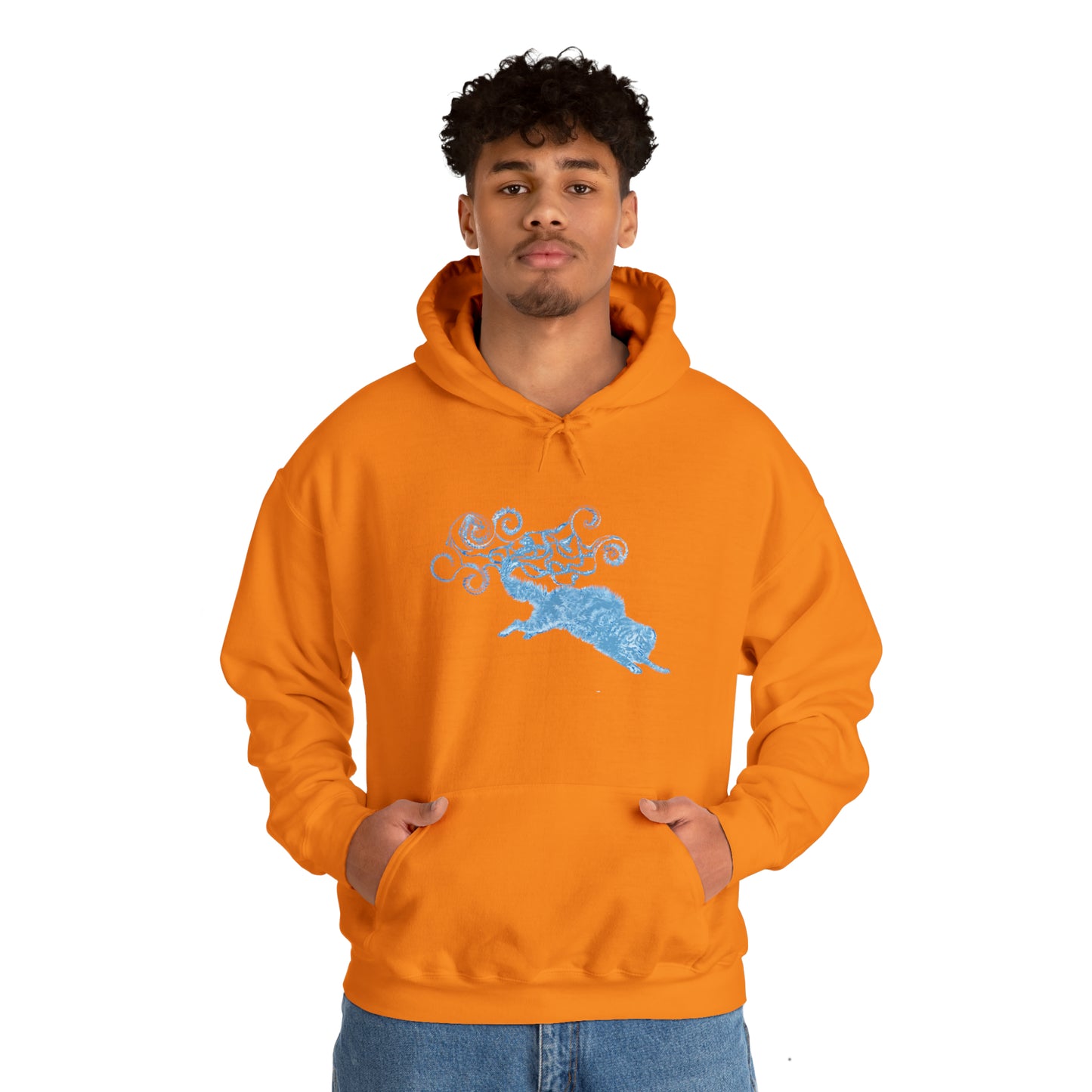 Blue Cat's Tail Art Unisex Heavy Blend™ Hooded Sweatshirt