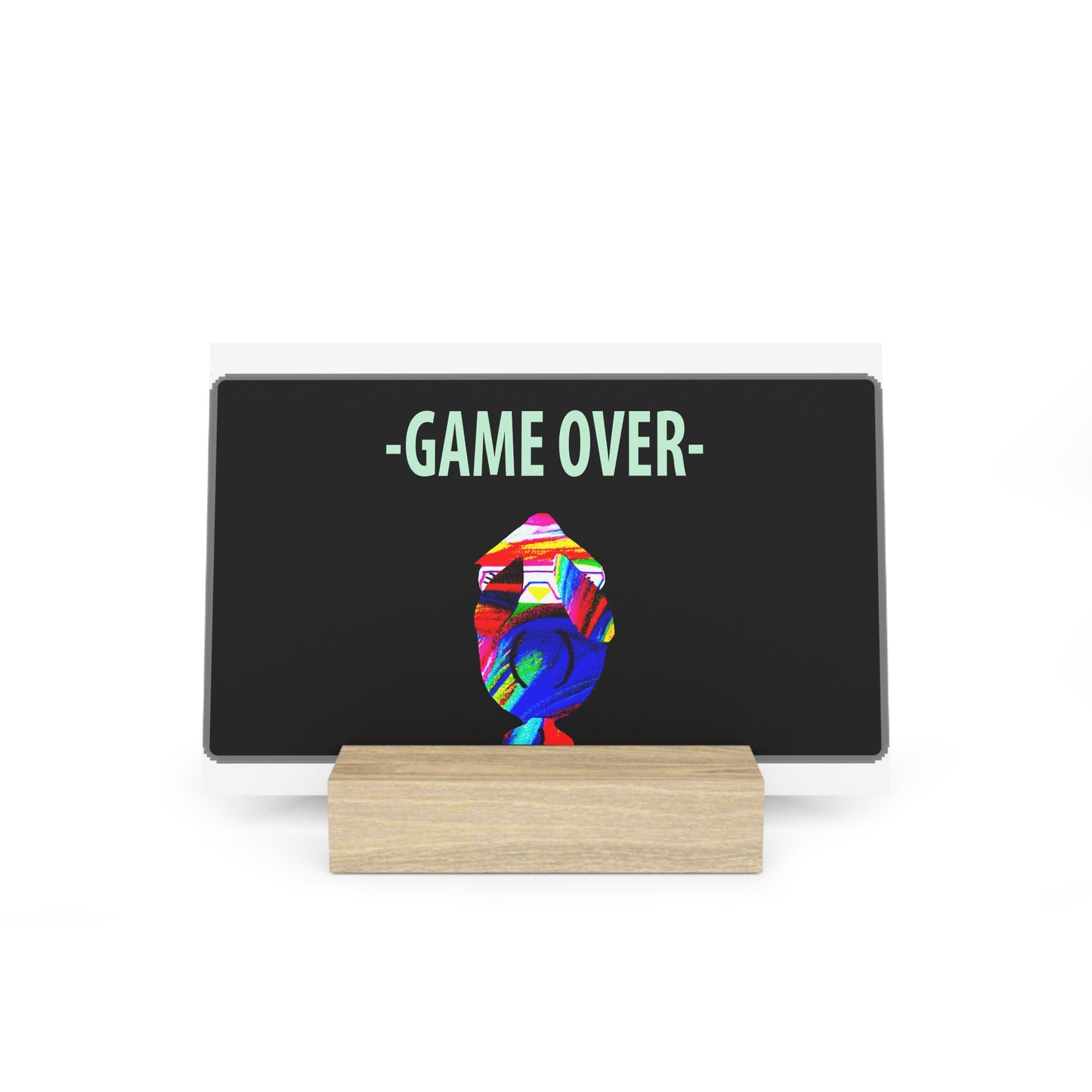 The Penguinies Retro Game Over Art Scene Gallery Board with Stand