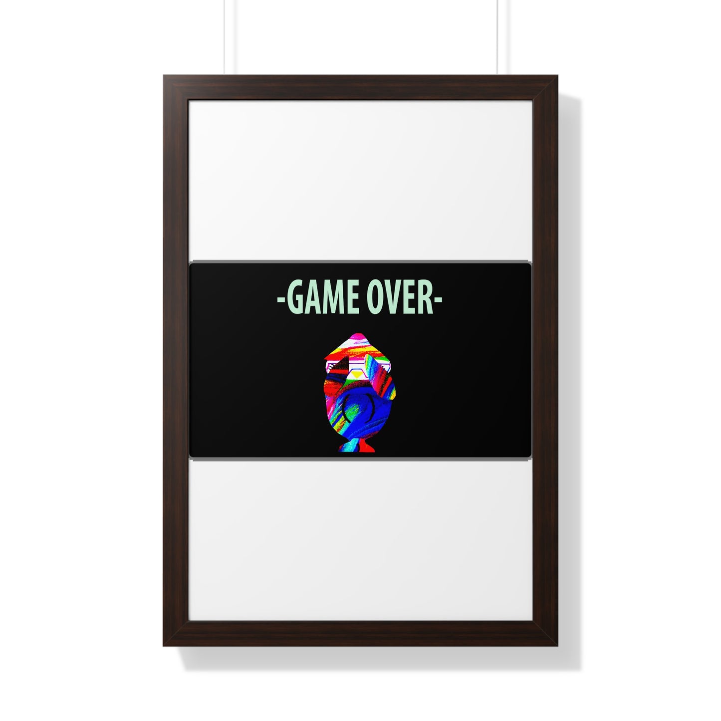 The Penguinies Original - Retro Game Over First Game App Framed Vertical Poster