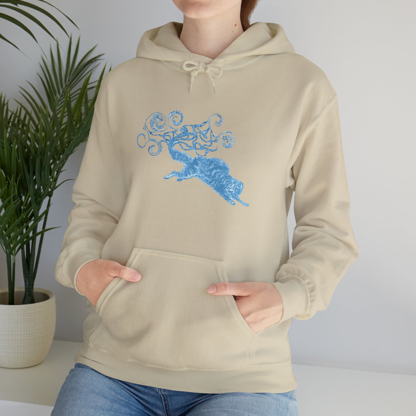 Blue Cat's Tail Art Unisex Heavy Blend™ Hooded Sweatshirt