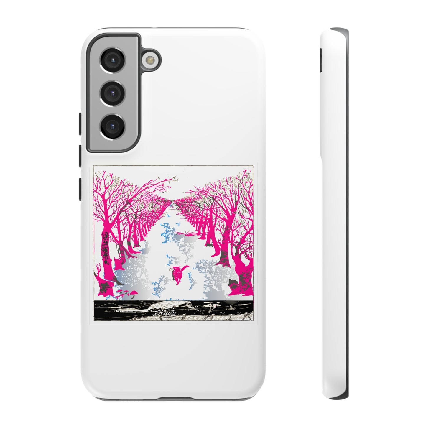 Pink Cat in the Woods Art Tough Cases