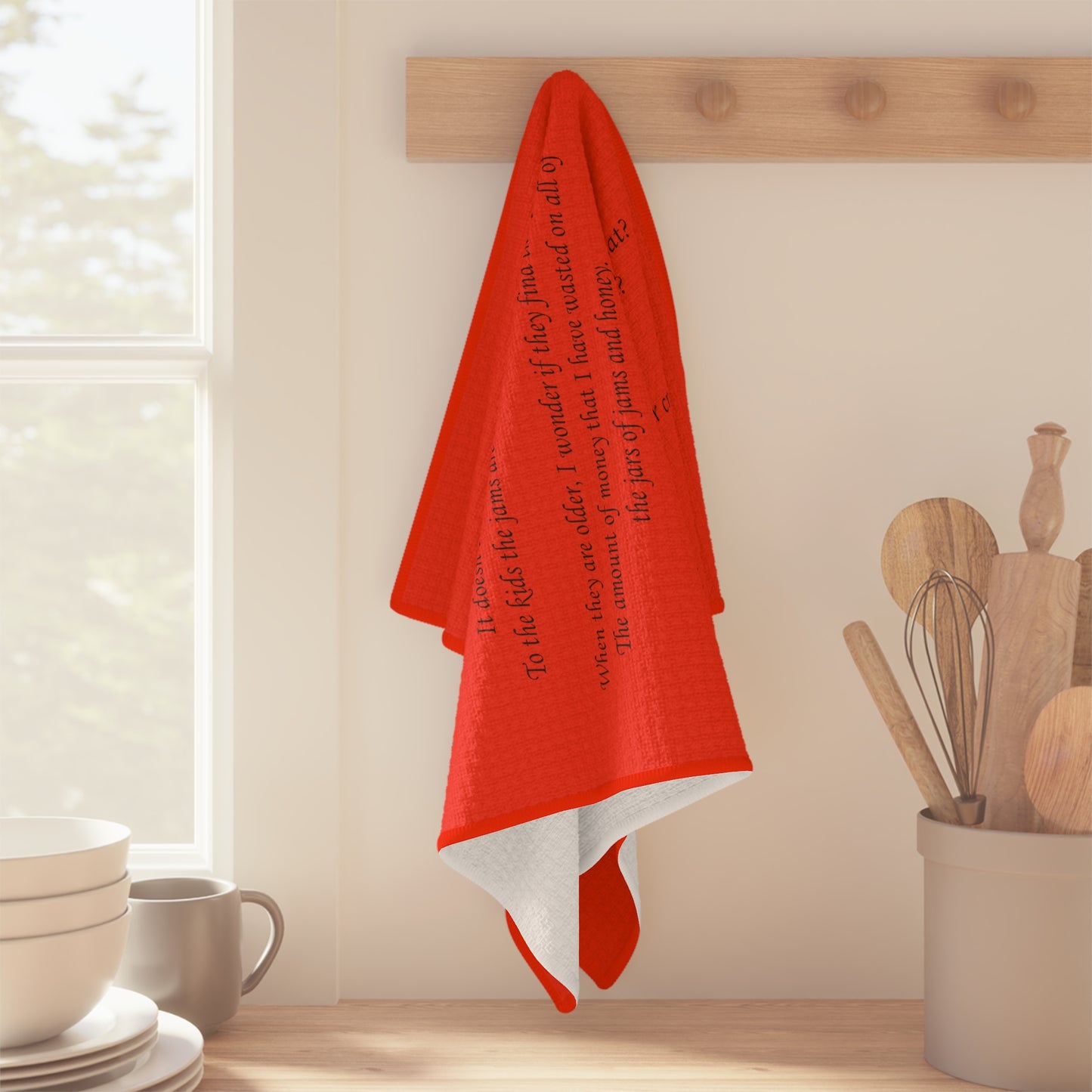 Jam Poem Red Soft Tea Towel