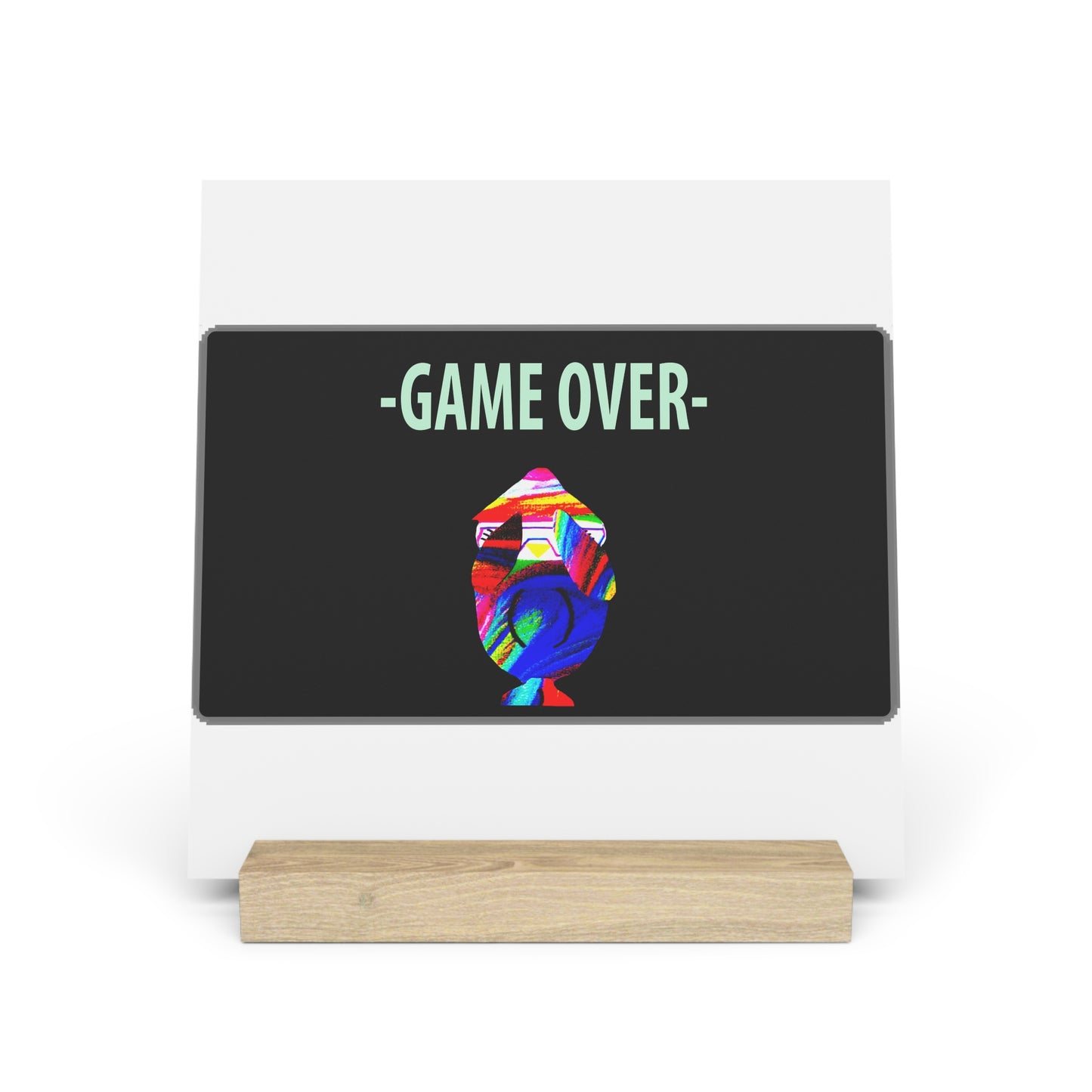 The Penguinies Retro Game Over Art Scene Gallery Board with Stand