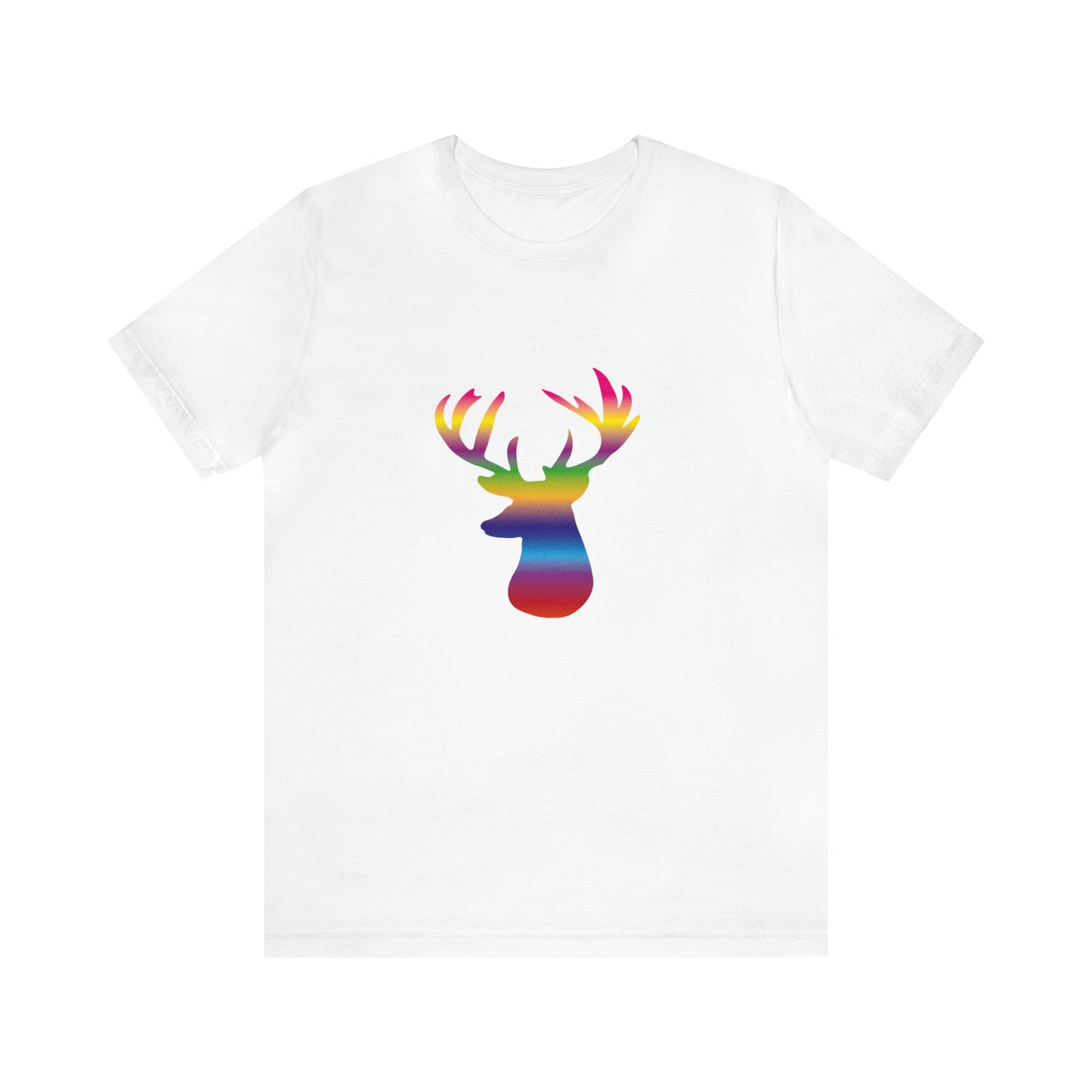 Rainbow Stag Head Unisex Jersey Short Sleeve Tee