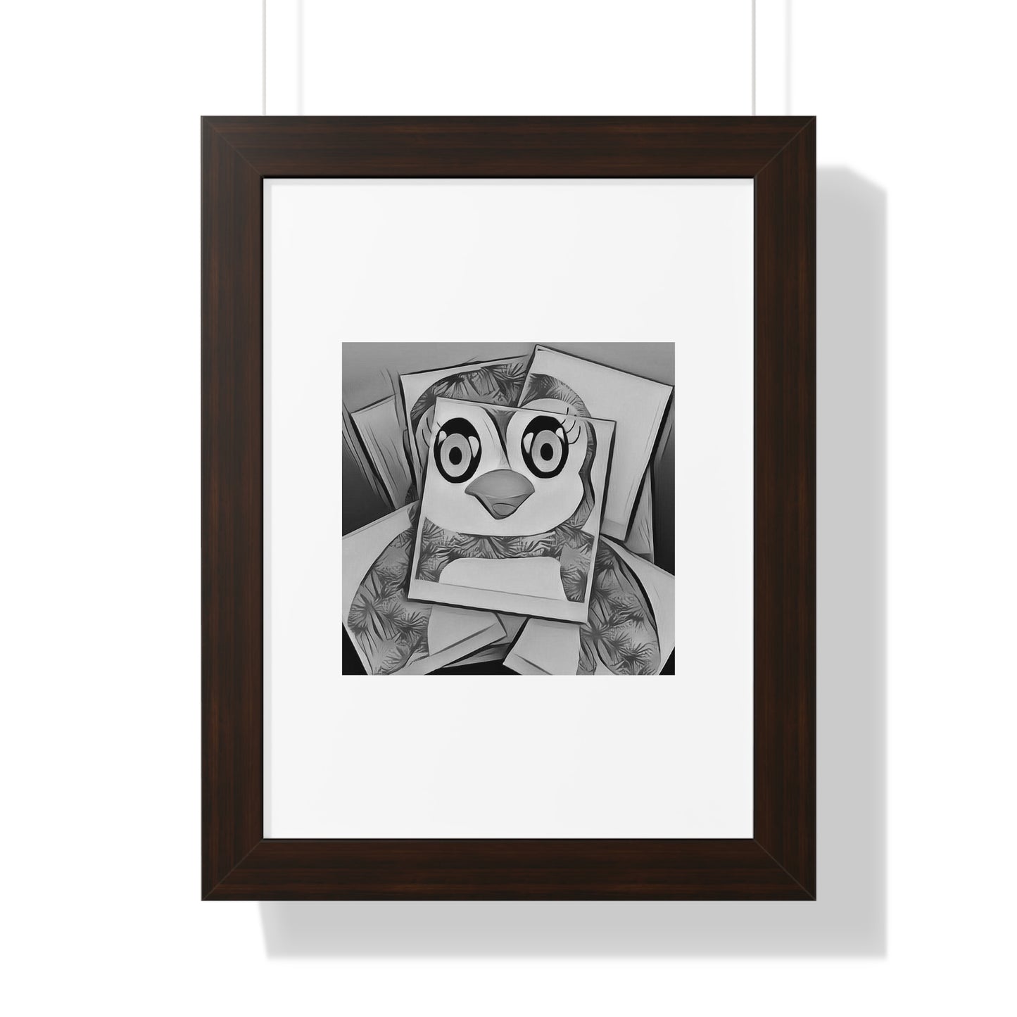 The Penguinies Photogprah Black & White Art Framed Vertical Poster