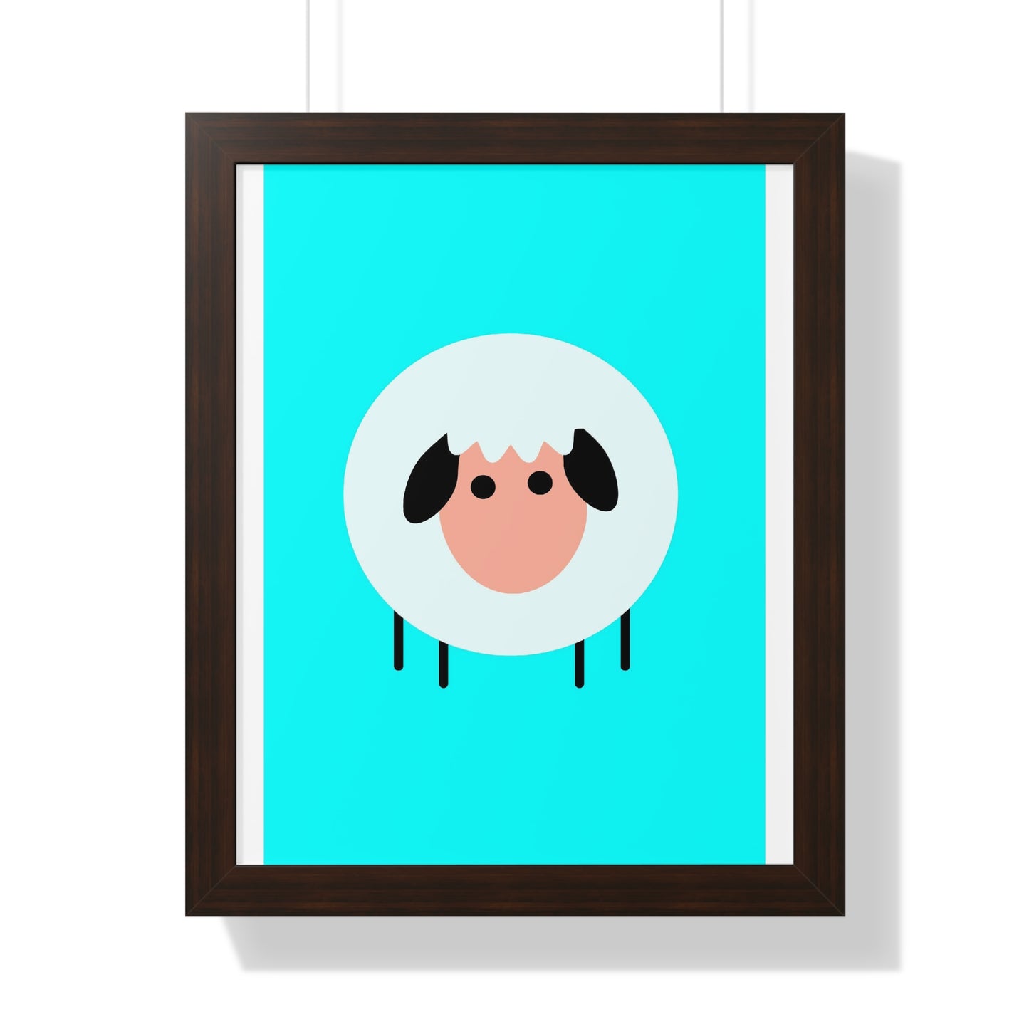 Sheep Blue Art Framed Vertical Poster