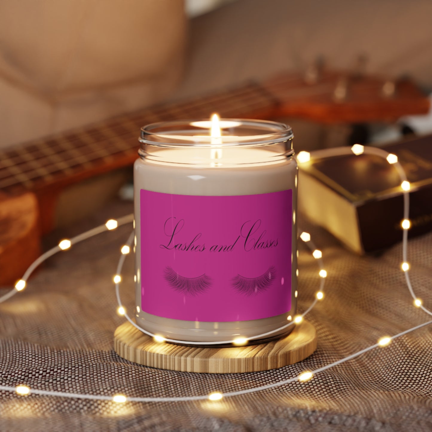 Lashes & Classes Dark Pink Scented Soy Candle, 9oz