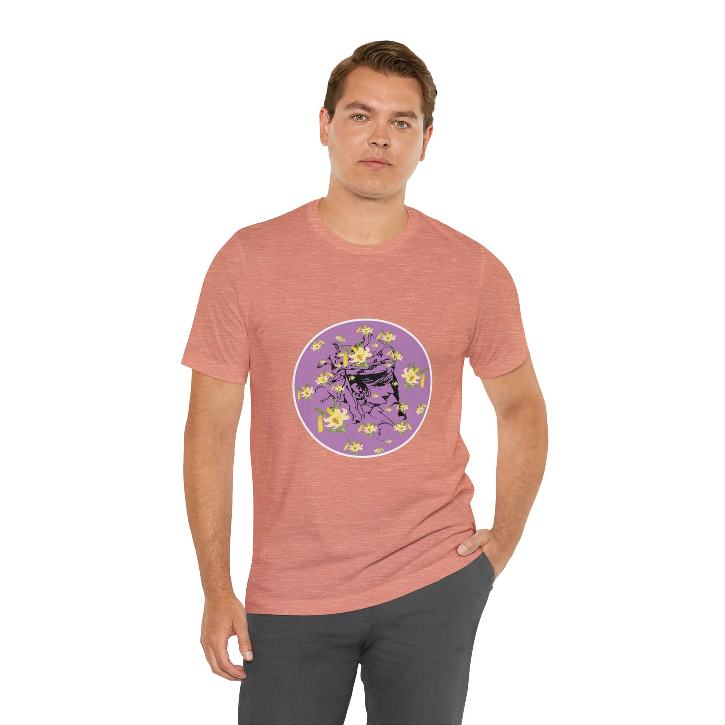 Purple Daffodil Woman Art Unisex Jersey Short Sleeve Tee