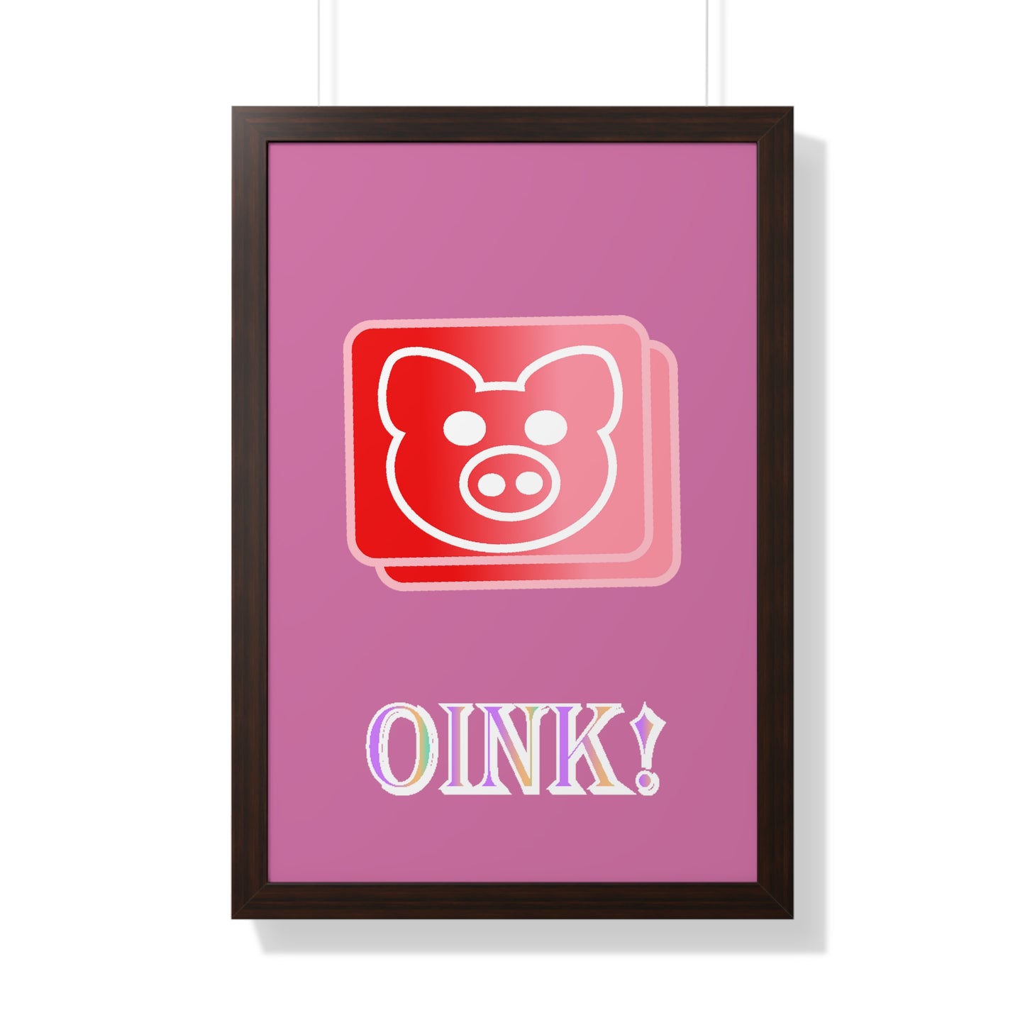 Pig Oink! Pink Digital Art Framed Vertical Poster