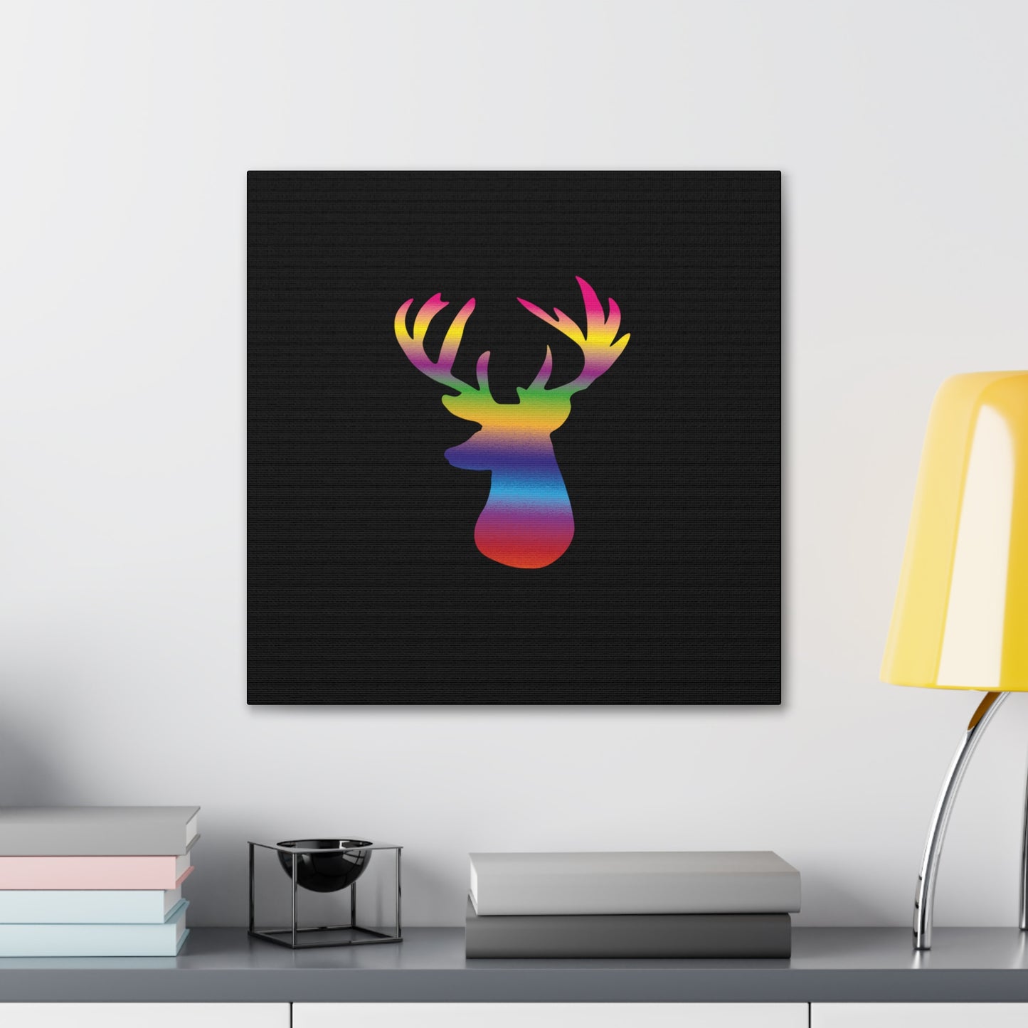 Rainbow Stag Head Canvas Gallery Wraps