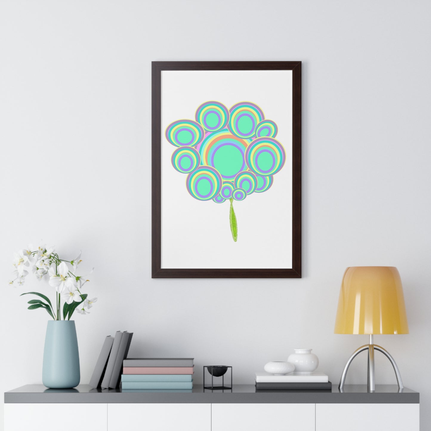 Circle Tree Art Illustration Framed Vertical Poster