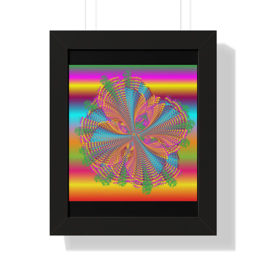 Digital Spiral Rainbow Colours Art Framed Vertical Poster