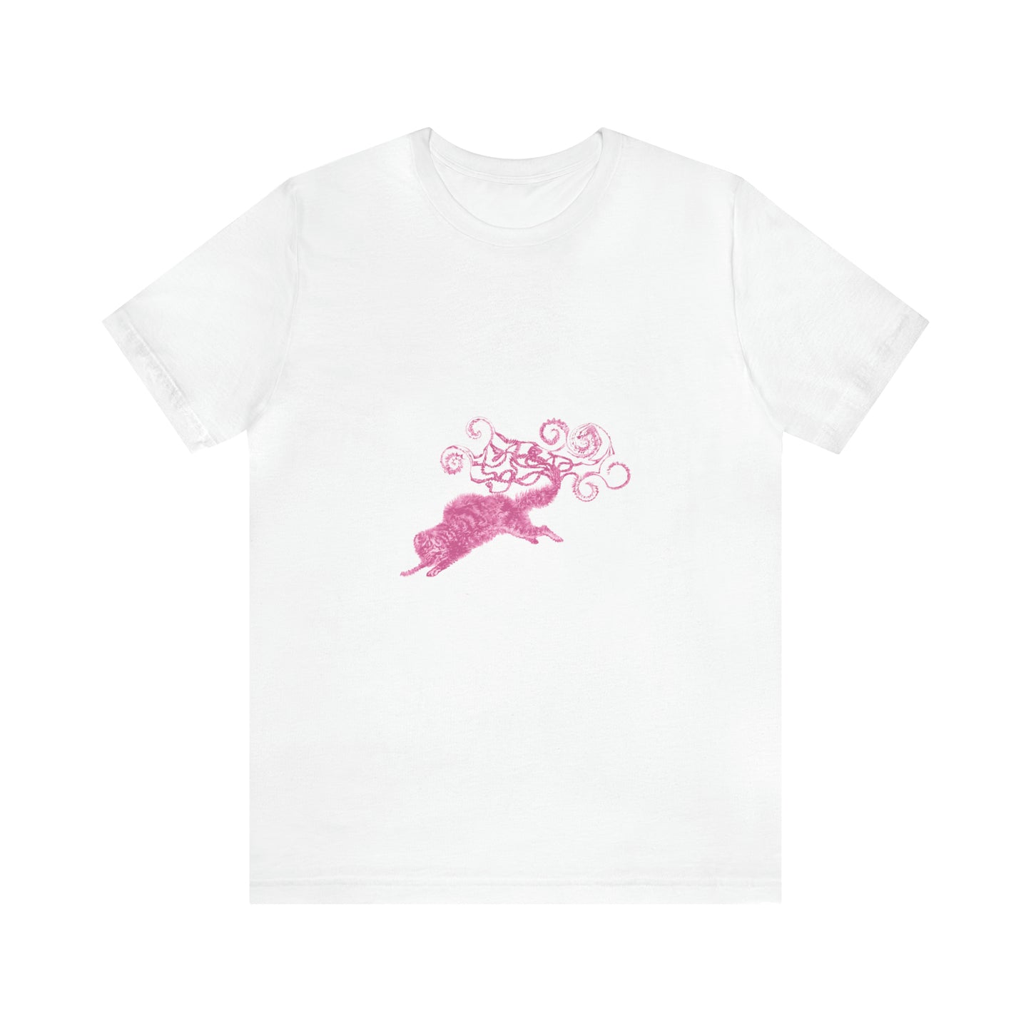 Pink Cat's Tail Art Unisex Jersey Short Sleeve Tee