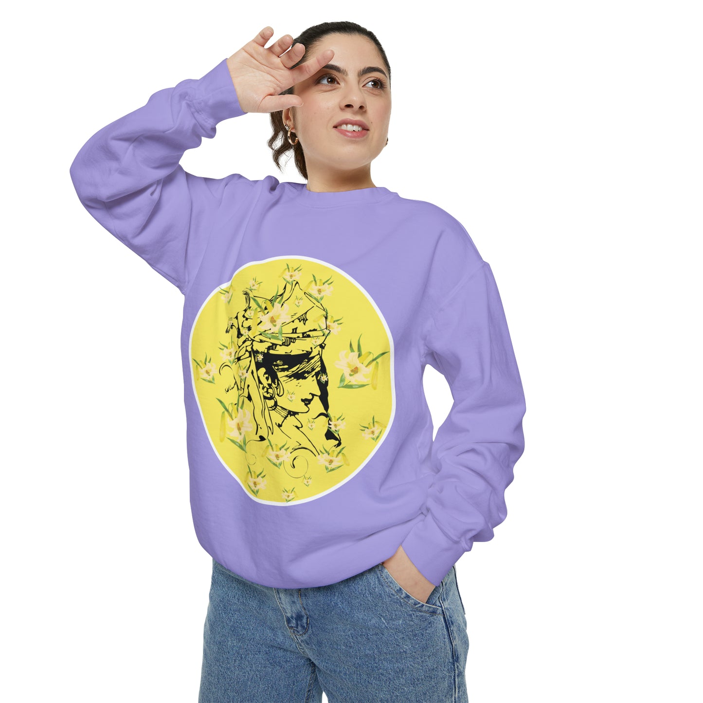 Daffodil Woman Art Unisex Garment-Dyed Sweatshirt