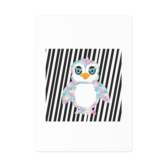 The Penguinies Black & White Stripes Poker Cards