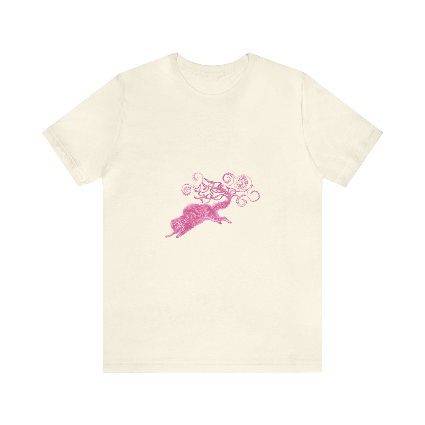 Pink Cat's Tail Art Unisex Jersey Short Sleeve Tee