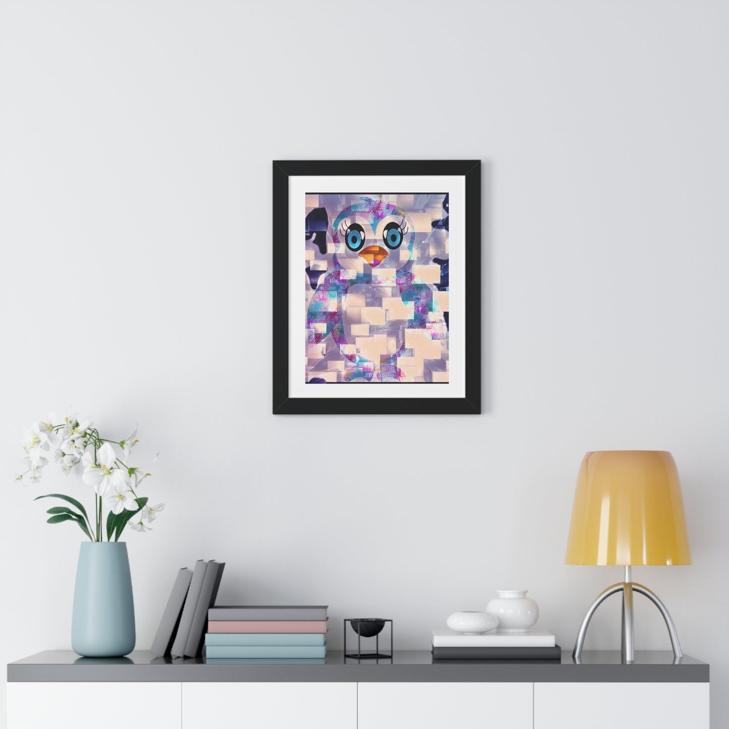 Penguinies Block Art Framed Vertical Poster