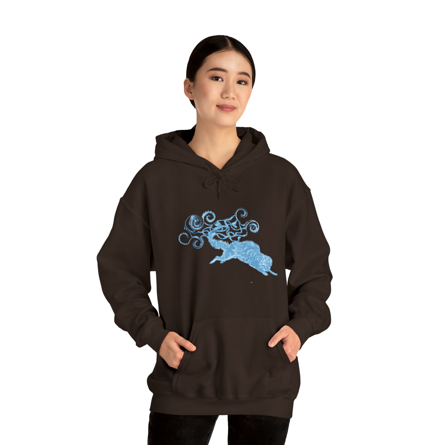 Blue Cat's Tail Art Unisex Heavy Blend™ Hooded Sweatshirt