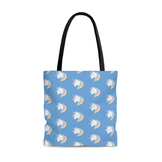 Unicorn Pattern Light Blue Tote Bag (AOP)