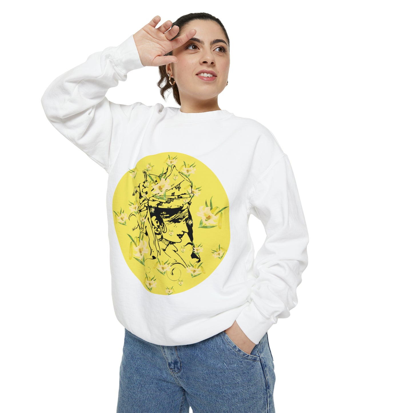 Daffodil Woman Art Unisex Garment-Dyed Sweatshirt