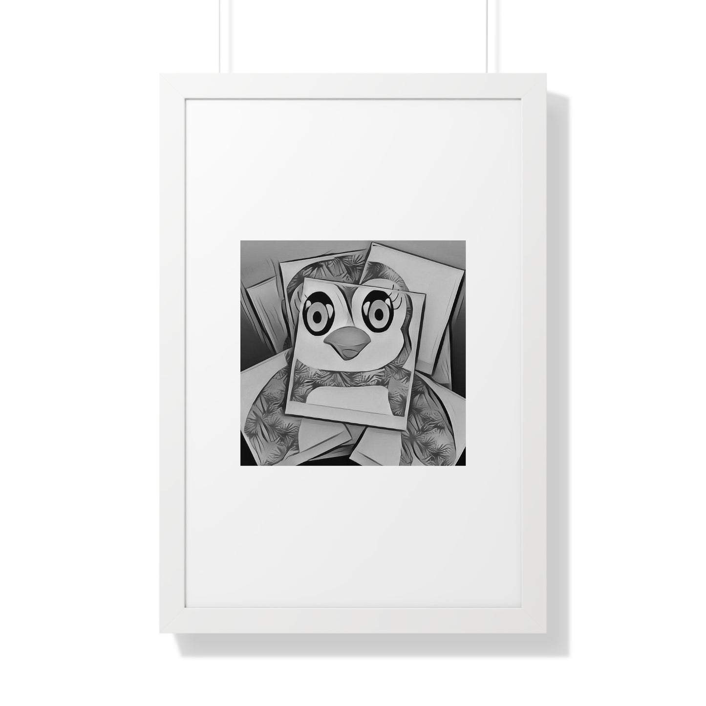 The Penguinies Photogprah Black & White Art Framed Vertical Poster