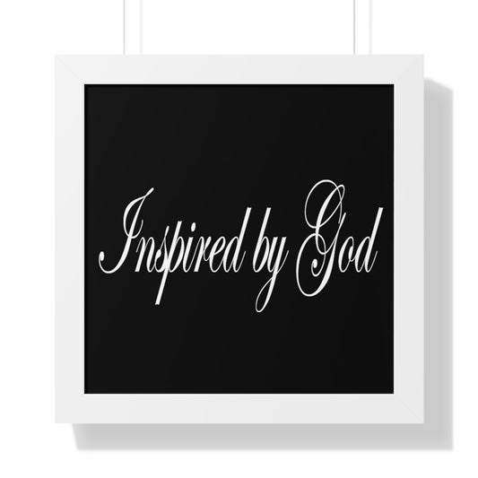 Inspired by God Typography Quote Framed Vertical Poster