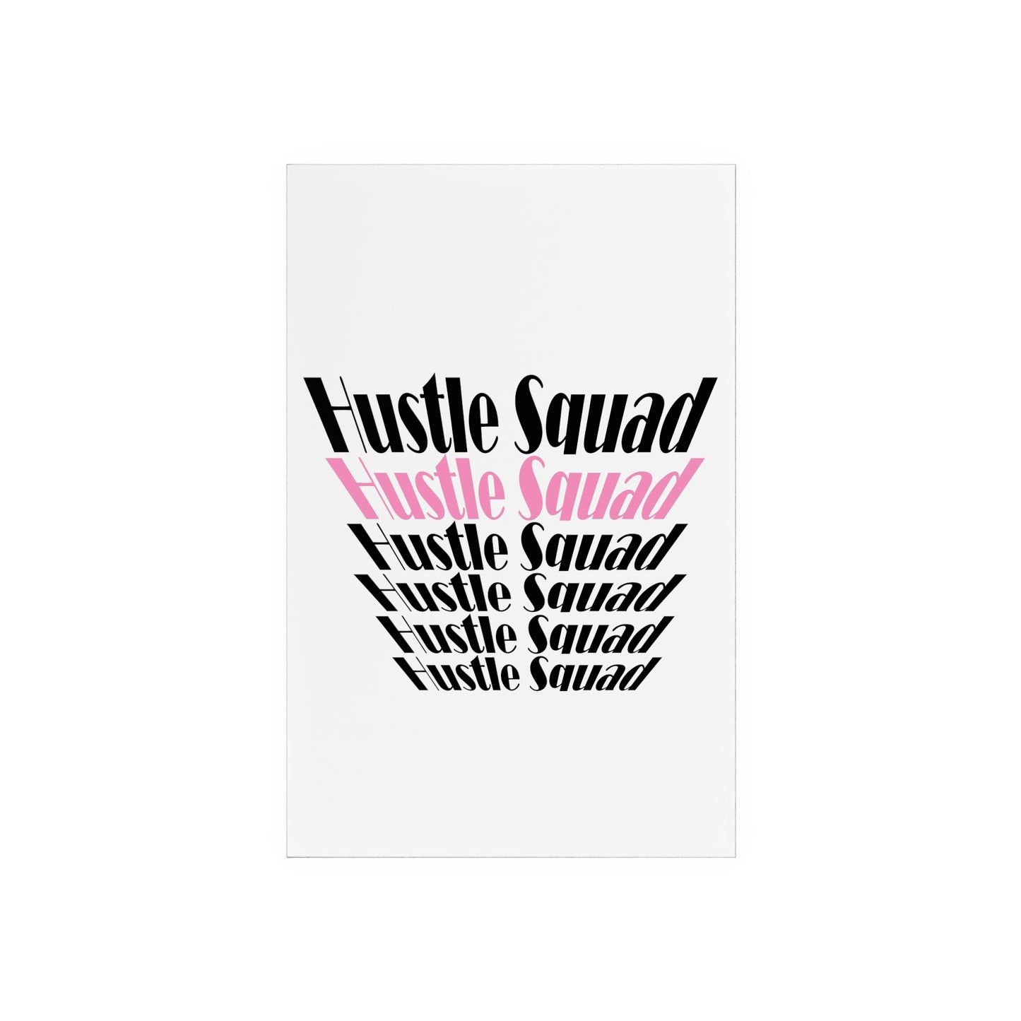 Hustle Squad Acrylic Sign with Wooden Stand